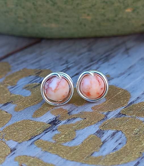 Náušnice - Mininapichovačky jaspis - 17732203_