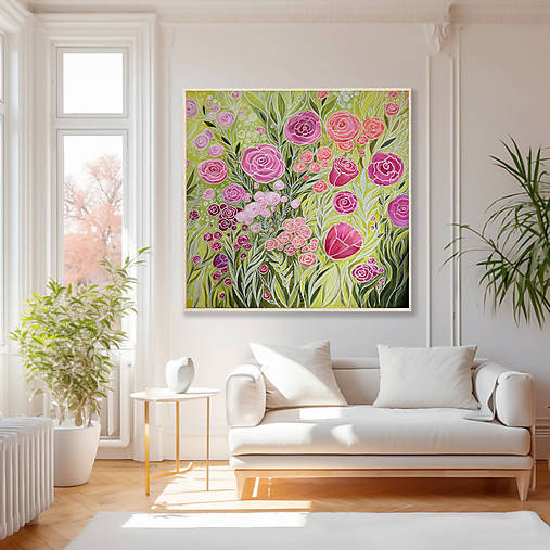 Obrazy - Ružová záhrada 80x80 - 17731538_