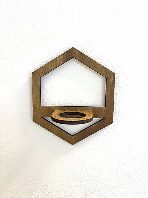 Dekorácie - Držiak na tilandsiu- hexagon (Svetlohnedý) - 17731143_