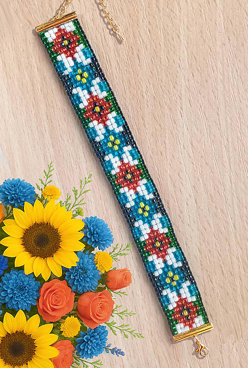 Náramky - Spev lúky- korálkový náramok  - 17731730_