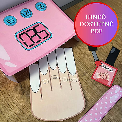Hračky - Vystrihovacia hra „Nechtový salón“ pre dievčatá – PDF na vytlačenie (formát A4, digitálny produkt) - 17734100_