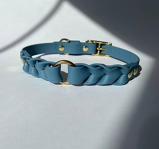 Pre zvieratá - Elegantný pletený obojok z BioThane® s kovaním - 17734403_