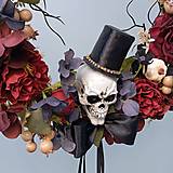 Dekorácie - Veniec s lebkou Halloween - 17737932_