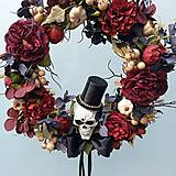 Dekorácie - Veniec s lebkou Halloween - 17737936_