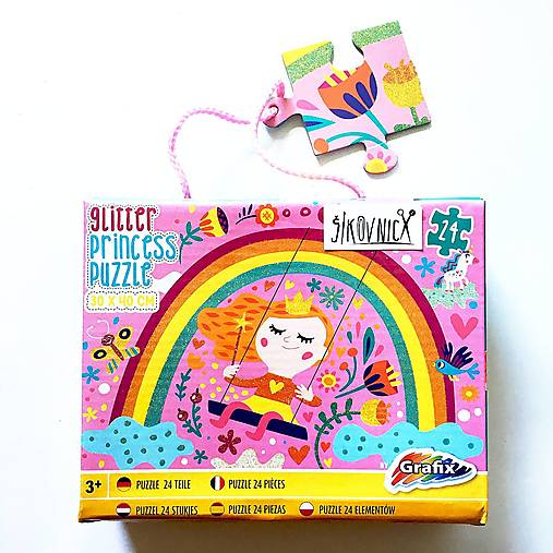 -50% puzzle princezná, s trblietkami, 24 dielov(30x40 cm), pôvod. cena 7€