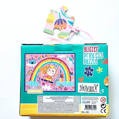 -50% puzzle princezná, s trblietkami, 24 dielov(30x40 cm), pôvod. cena 7€