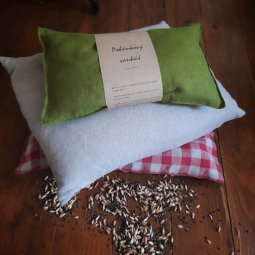 Úžitkový textil - Nahrievací pohánkový vankúš s obliečkou - 17737286_