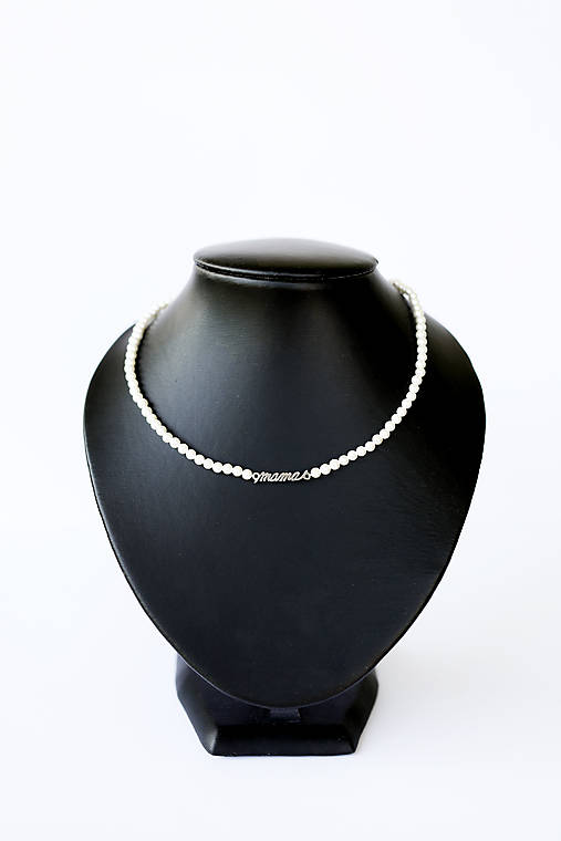 minimalistický shell perlový náhrdelník - mama