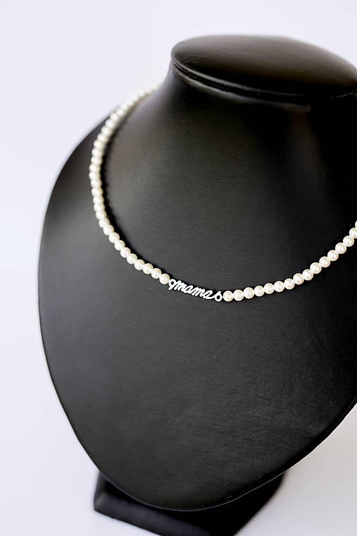 minimalistický shell perlový náhrdelník - mama