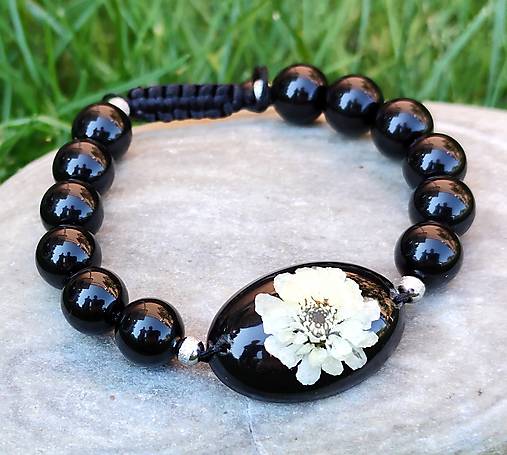 Náramky - Náramok Rebríček a Ónyx - voliteľné zapínanie - B0002 - 17739803_