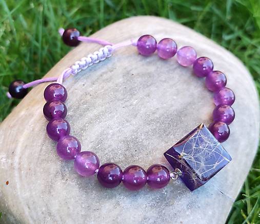 Náramky - Náramok Púpava a Ametyst - voliteľné zapínanie - B0001 - 17740072_