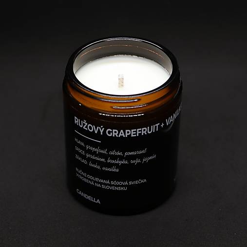 RUŽOVÝ GRAPEFRUIT + VANILKA sójová sviečka