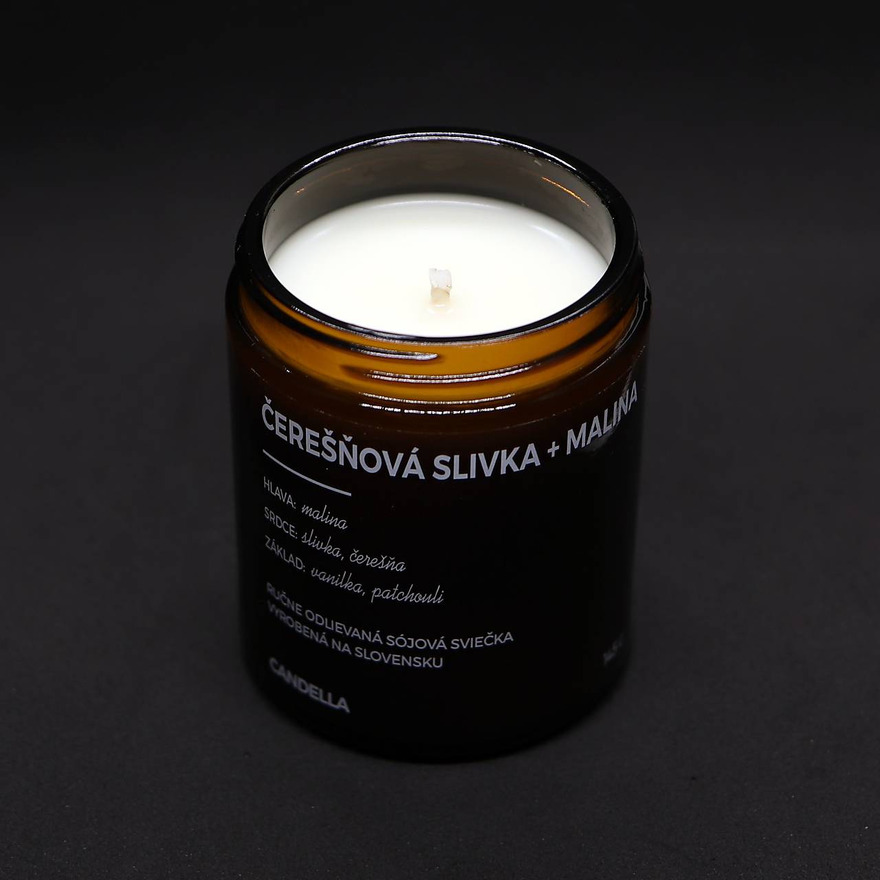 ČEREŠŇOVÁ SLIVKA + MALINA sójová sviečka