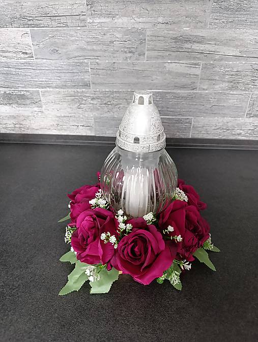 Dekorácie - Ikebana, kahanec na hrob  (Dekorácia na hrob (cyklaménové kvety)) - 17741819_