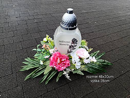 Dekorácie - Ikebana, kahanec na hrob  (Dekorácia na hrob pre mamičku) - 17741866_