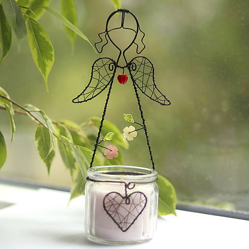 Sviečky - svietnik s anjelikom - 17742825_