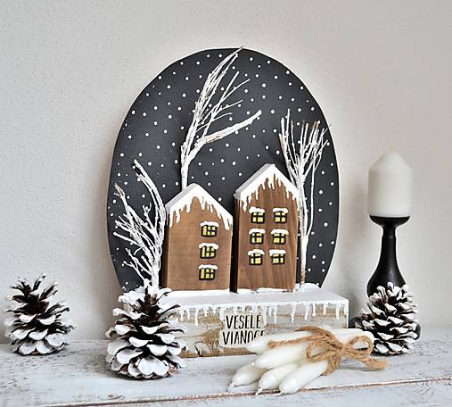 Dekorácie - Vianočná dekorácia - Tíško sneží - 17743282_