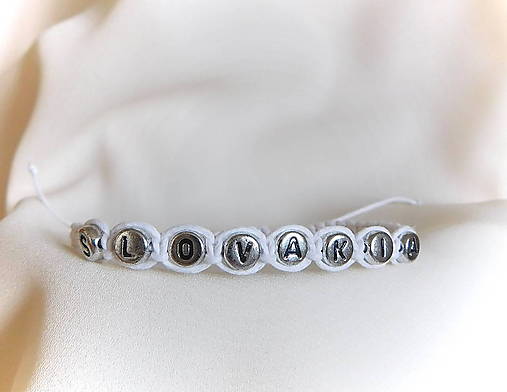 Náramky - šnúrkový náramok Slovakia / darček k nákupu - 17742303_