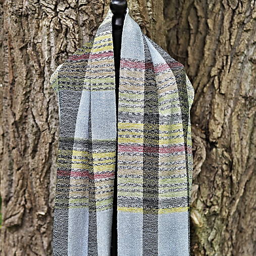 Šály a nákrčníky - RUČNĚ TKANÝ ŠÁL - ANNA - 17744434_