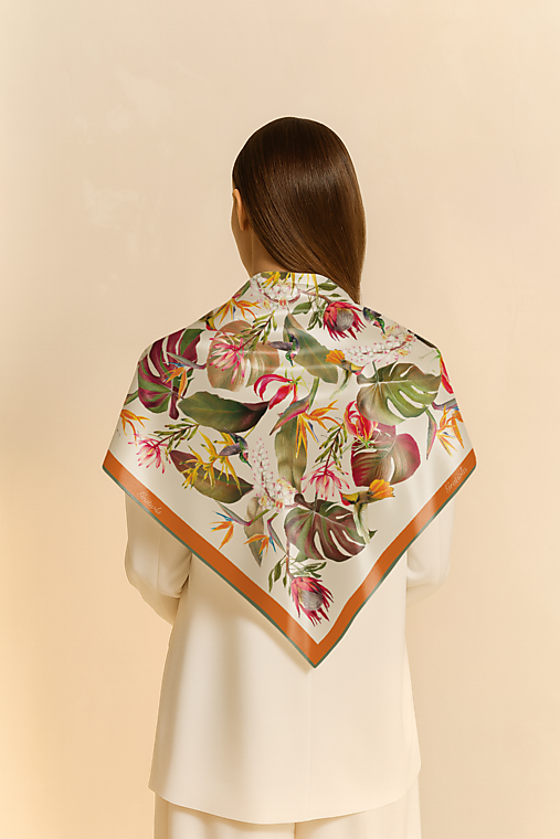 Šatky - Saténová šatka TROPICA - Personalizovaná // Autorský dizajn - 17743945_