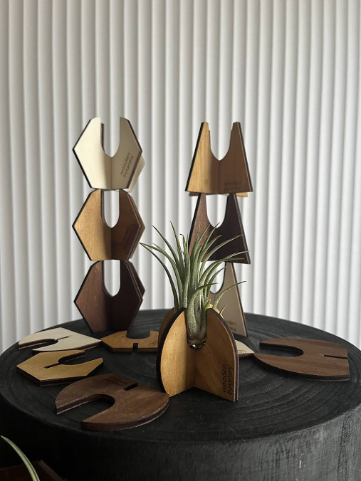 Dekorácie - Tillandsia holder - drevený stojan na tilandsie - 17744739_