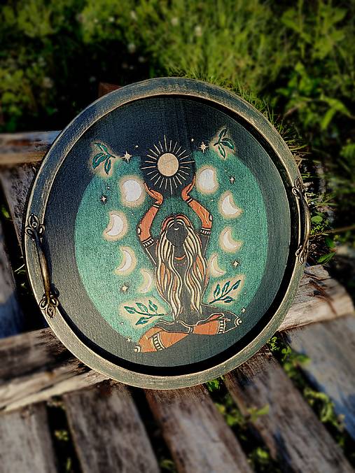 Nádoby - Drevený podnos ✨LUNARA - ukotvená v cykloch✨ - 17743898_