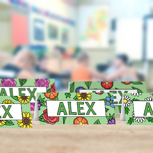 Úložné priestory & Organizácia - Menovka do lavice Floral with leaves - 17744955_