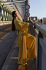 Nohavice - Ľanový komplet Rozlúčka s letom - 17747181_