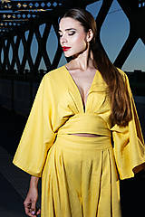 Nohavice - Ľanový komplet Rozlúčka s letom - 17747186_