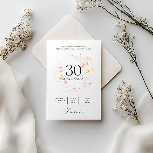 Papiernictvo - Pozvánka na narodeninovú oslavu lúčny venček 3 - 17748827_