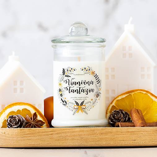 AKCIA - Sviečka zo sójového vosku v skle - BAVLNENÝ knôt -  8vôní - 115g/30hod