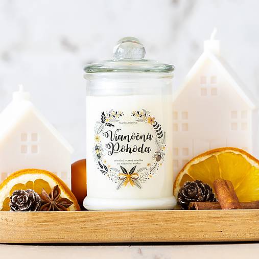 AKCIA - Sviečka zo sójového vosku v skle - BAVLNENÝ knôt -  8vôní - 115g/30hod