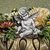 Dekorácie - Dušičky - zaťežená ikebana na hrob v tvare srdca č.126 - dekorácia - 17748478_