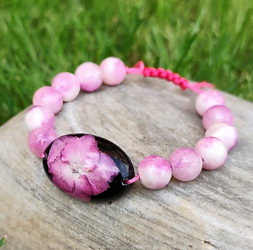 Náramky - Náramok Hortenzia a Jadeit - voliteľné zapínanie - B0017 - 17749104_