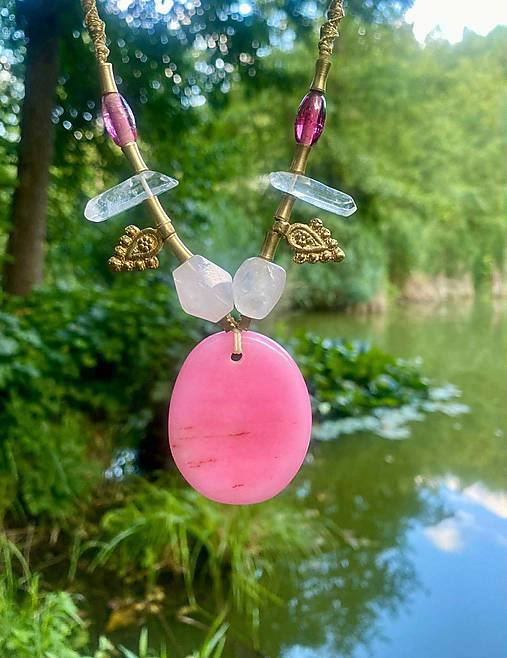 Náhrdelníky - Náhrdelník s Rodochrozitom - 17752066_