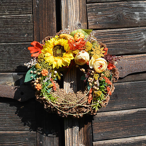 Dekorácie - Veniec so slnečnicou - 17750627_