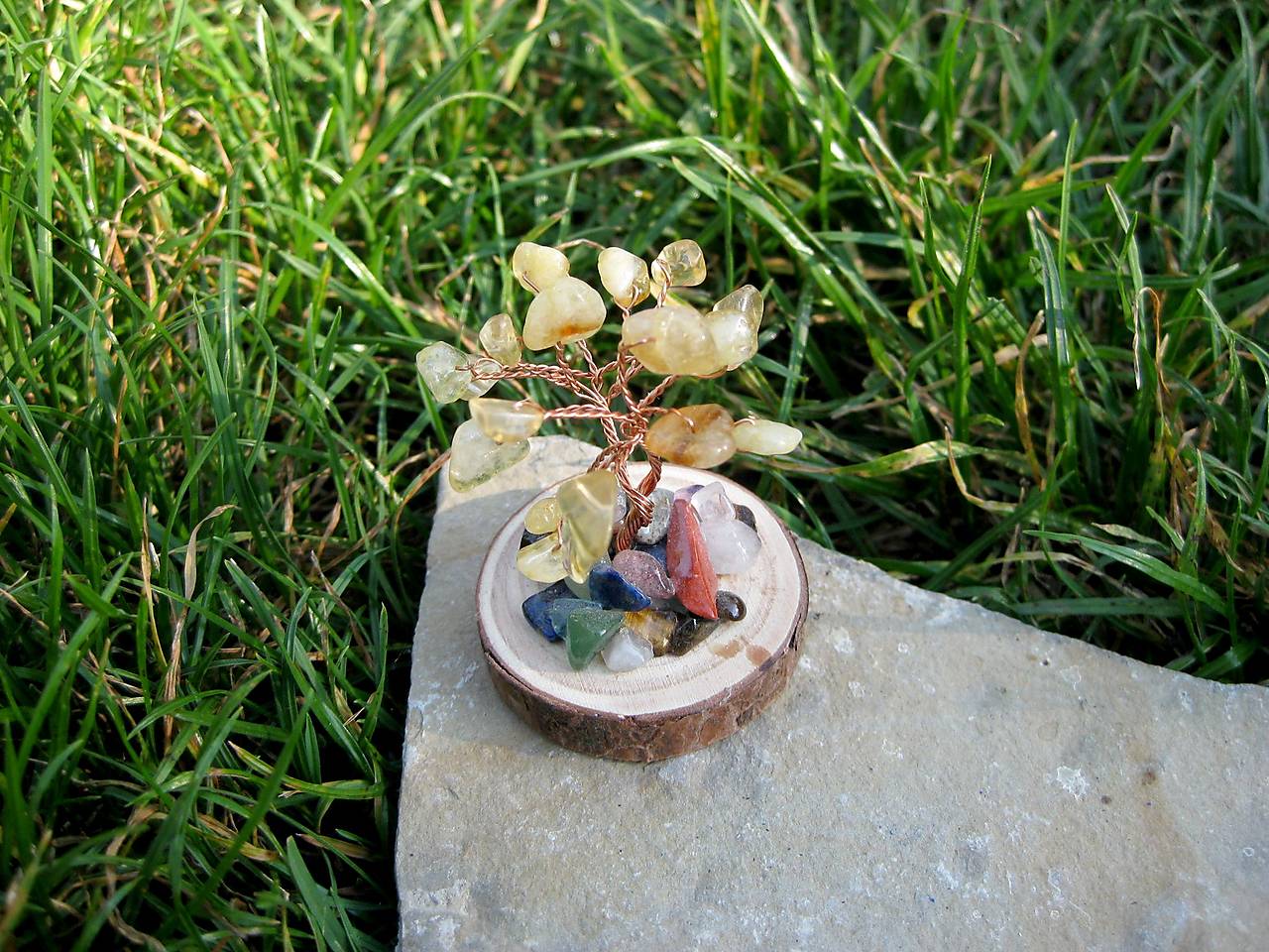 Malý stromček šťastia s minerálmi (s citrínom)