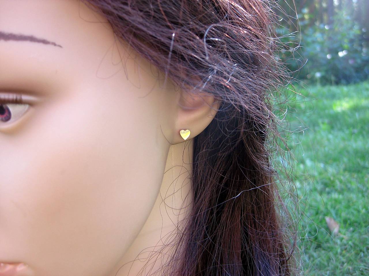 Napichovacie náušnice mini srdiečka - nerez, 1 pár (farba zlatá)