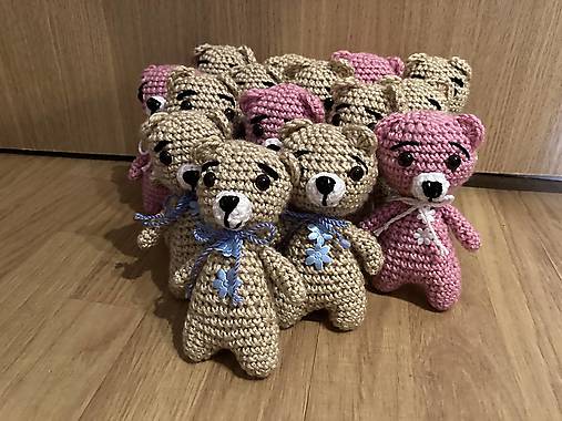 Darčeky pre svadobčanov - háčkovaný macko/ mini/ - 17750512_