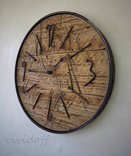Hodiny - Hodiny nástenné paletovo-industry9 - 17753856_