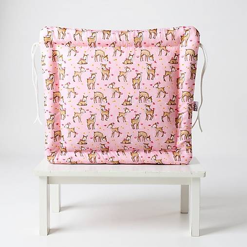 Úžitkový textil - Podsedák na školskú stoličku (Srnky s vtáčikmi) - 17754080_