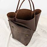 Kabelky - Kožená kabelka Roxane (crazy hnedá) - 17752662_