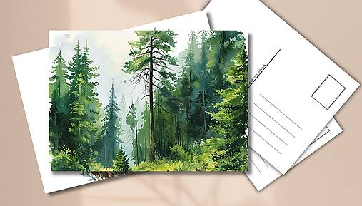 Papiernictvo - Pohľadnica "lesný kúpeľ" - 17753072_