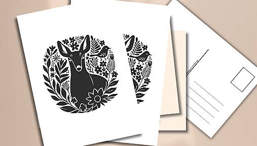 Papiernictvo - Pohľadnica "srnček" - 17753260_