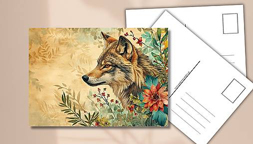 Papiernictvo - Pohľadnica "fauna life vlk" - 17753343_