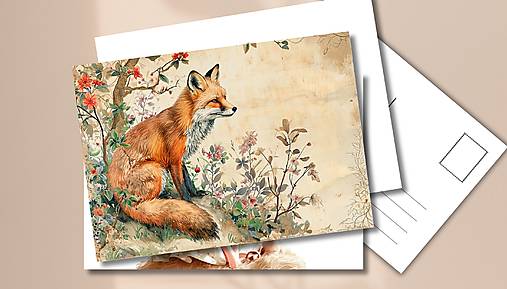 Papiernictvo - Pohľadnica "fauna life líška" - 17753348_