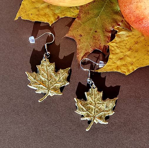 Náušnice - Javorové lístie  - 17753835_