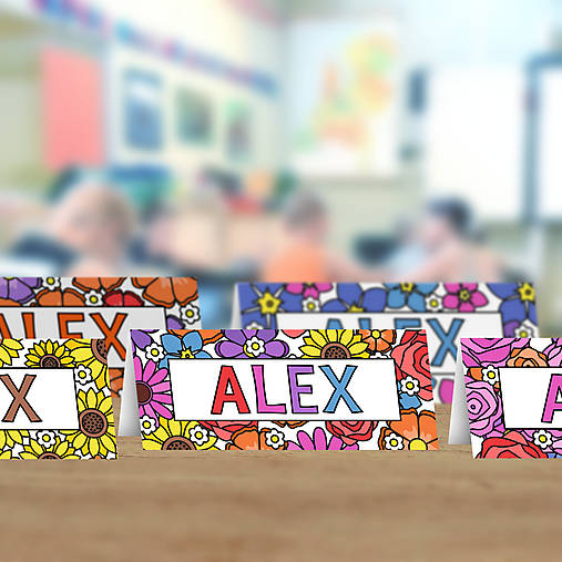 Úložné priestory & Organizácia - Menovka do lavice Floral  - 17753897_