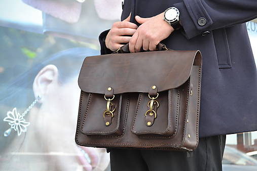 Pánska kožená aktovka – z hrubej kože