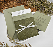 Papiernictvo - Svadobné oznámenie Olivia s embosovaným vzorom a mašľou 2 - 17757056_